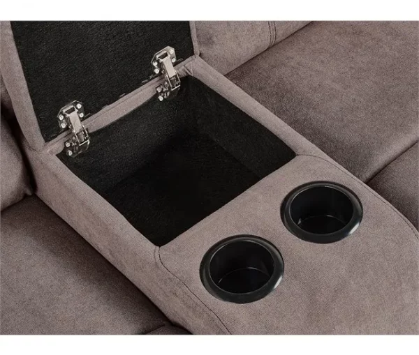 Sofá de canto 5 lugares eletricamente reclinável e porta USB em tecido creme ROKKE