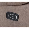 Sofá de canto 5 lugares eletricamente reclinável e porta USB em tecido creme ROKKE