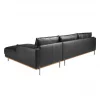 Sofá chaise longue direito em pele preta