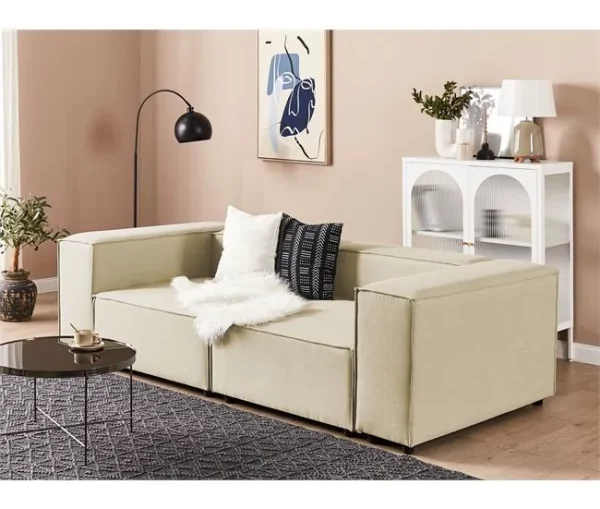 Módulo de canto com 1 lugar em linho creme APRICA