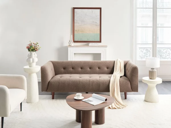 Boucle Sofa BYSKE Brown DEF