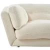 Sofá de 3 lugares em tecido bouclé branco LENVIK