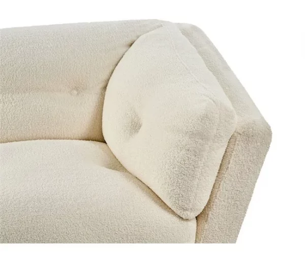 Sofá de 3 lugares em tecido bouclé branco LENVIK