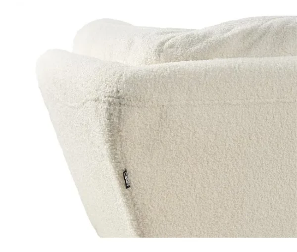 Sofá de 3 lugares em tecido bouclé branco LENVIK