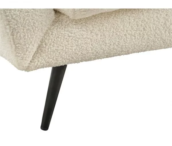 Sofá de 3 lugares em tecido bouclé branco LENVIK