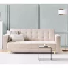 Sofá-cama de 3 lugares em tecido creme ABERDEEN