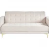 Sofá-cama de 3 lugares em tecido creme ABERDEEN