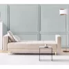 Sofá-cama de 3 lugares em tecido creme ABERDEEN