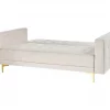 Sofá-cama de 3 lugares em tecido creme ABERDEEN
