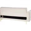 Sofá-cama de 3 lugares em tecido creme ABERDEEN