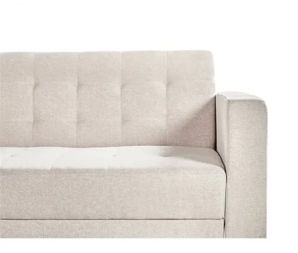 Sofá-cama de 3 lugares em tecido creme ABERDEEN