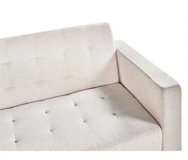 Sofá-cama de 3 lugares em tecido creme ABERDEEN