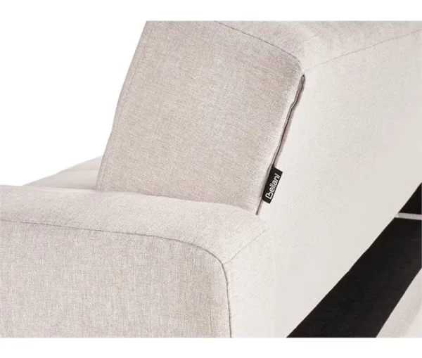 Sofá-cama de 3 lugares em tecido creme ABERDEEN
