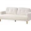 Sofá 3 lugares em bouclé branco TUVE