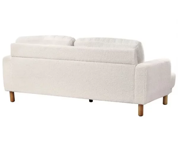 Sofá 3 lugares em bouclé branco TUVE