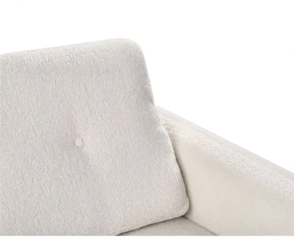 Sofá 3 lugares em bouclé branco TUVE