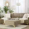 Schlafsofa ABERDEEN Samtstoff Sandb. Ottom. L/R CH