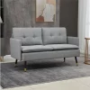HOMCOM Sofá de 2 Lugares Sofá Moderno Estofado em Poliéster com 4 Almofadas Apoio para os Braços e Pés de Aço para Sala de Estar Escritório Carga Máxima 240 kg 139x68x80 cm Cinza