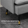 HOMCOM Sofá de 2 Lugares Sofá Moderno Estofado em Poliéster com 4 Almofadas Apoio para os Braços e Pés de Aço para Sala de Estar Escritório Carga Máxima 240 kg 139x68x80 cm Cinza