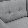 HOMCOM Sofá de 2 Lugares Sofá Moderno Estofado em Poliéster com 4 Almofadas Apoio para os Braços e Pés de Aço para Sala de Estar Escritório Carga Máxima 240 kg 139x68x80 cm Cinza