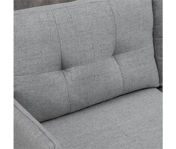 HOMCOM Sofá de 2 Lugares Sofá Moderno Estofado em Poliéster com 4 Almofadas Apoio para os Braços e Pés de Aço para Sala de Estar Escritório Carga Máxima 240 kg 139x68x80 cm Cinza