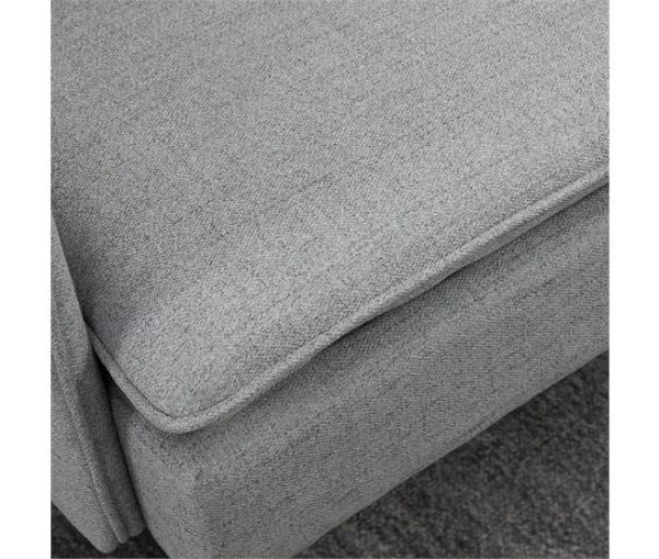 HOMCOM Sofá de 2 Lugares Sofá Moderno Estofado em Poliéster com 4 Almofadas Apoio para os Braços e Pés de Aço para Sala de Estar Escritório Carga Máxima 240 kg 139x68x80 cm Cinza