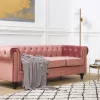 3-Sitzer CHESTERFIELD rosa Samt CH