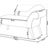 Chaiselongue BIARRITZ kobaltblau rechtseitig CH