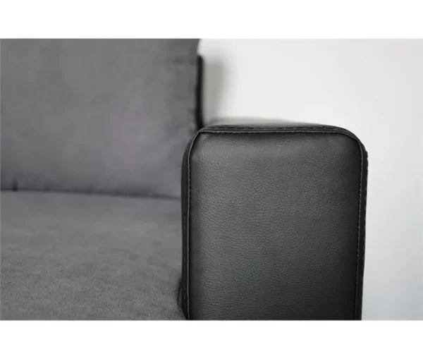 Sofá de canto U com cama 4 lugares e duas arcas GOLF cinza e preto