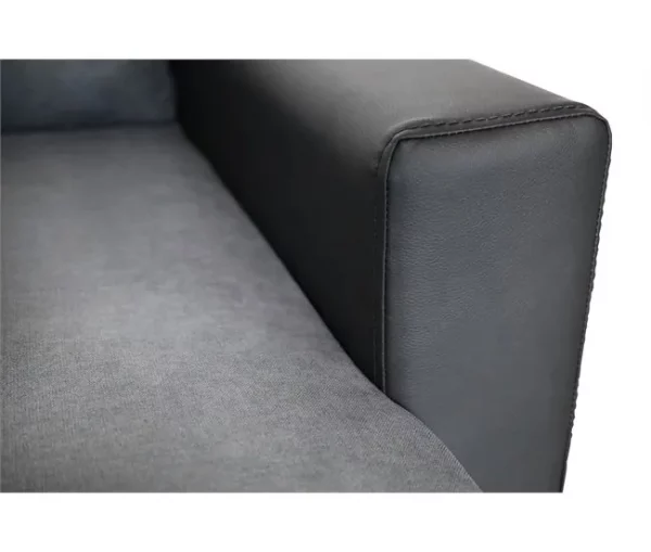 Sofá de canto U com cama 4 lugares e duas arcas GOLF cinza e preto