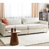 Sofá 3 lugares em bouclé branco creme VINSTRA