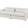 Sofá 3 lugares em bouclé branco creme VINSTRA