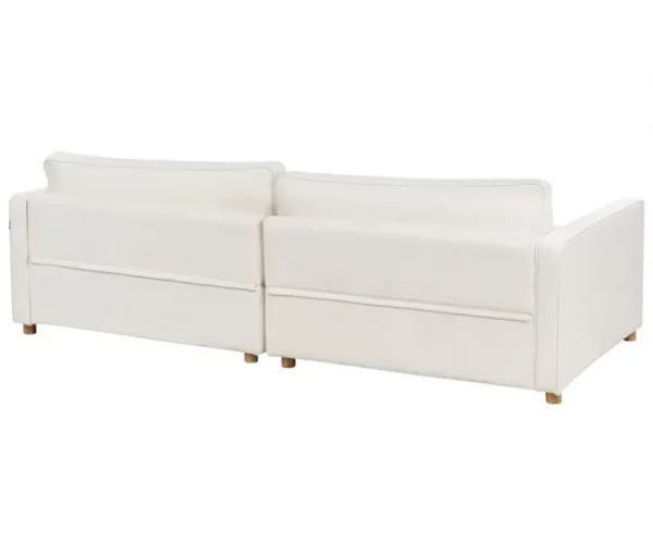 Sofá 3 lugares em bouclé branco creme VINSTRA