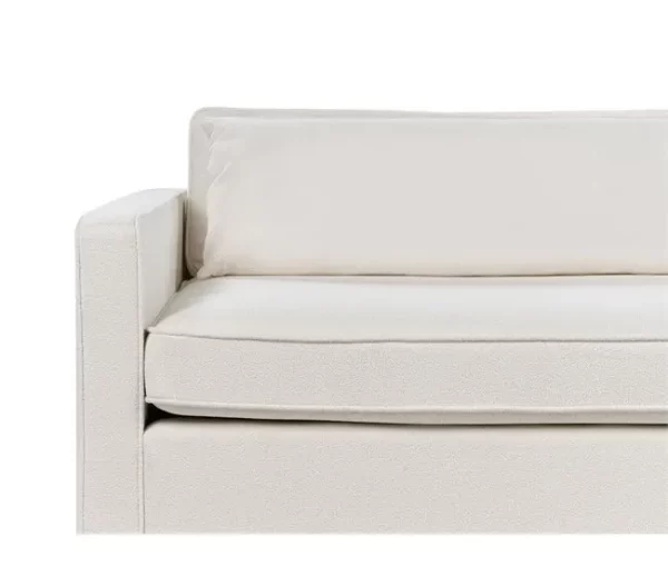 Sofá 3 lugares em bouclé branco creme VINSTRA