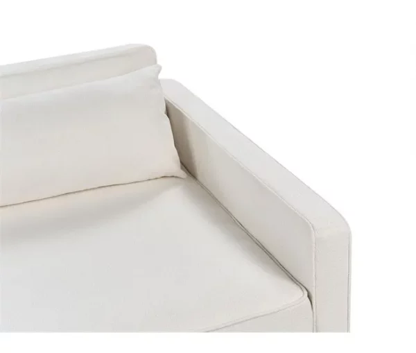 Sofá 3 lugares em bouclé branco creme VINSTRA