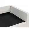 Sofá 3 lugares em bouclé branco creme VINSTRA