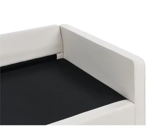 Sofá 3 lugares em bouclé branco creme VINSTRA