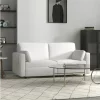 HOMCOM Sofá de 3 Lugares Sofá Sala de Estar Estofado em Poliéster com 2 Almofadas Acolchoadas Sofá Elegante 178x82x85 cm Creme