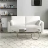 HOMCOM Sofá de 3 Lugares Sofá Sala de Estar Estofado em Poliéster com 2 Almofadas Acolchoadas Sofá Elegante 178x82x85 cm Creme