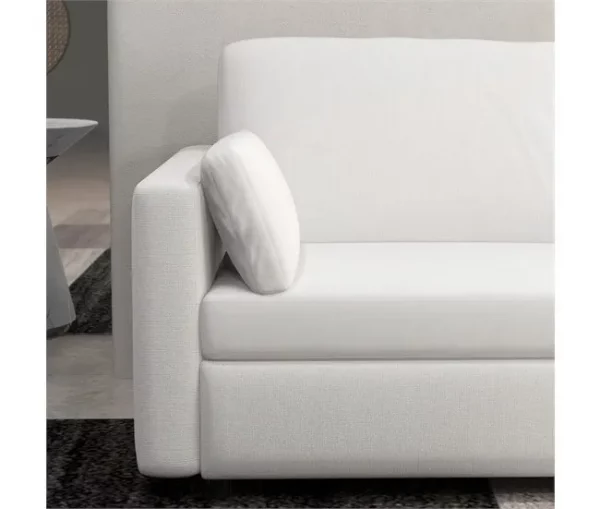 HOMCOM Sofá de 3 Lugares Sofá Sala de Estar Estofado em Poliéster com 2 Almofadas Acolchoadas Sofá Elegante 178x82x85 cm Creme