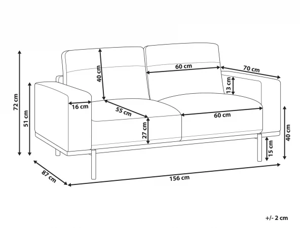 Fabric Sofa SOVIK, 2-seater, Cream Beige  DEF