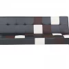 Sofá-cama de 3 lugares em pele sintética patchwork preto castanho e branco OLSKER