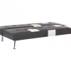Sofá-cama de 3 lugares em pele sintética patchwork preto castanho e branco OLSKER