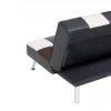 Sofá-cama de 3 lugares em pele sintética patchwork preto castanho e branco OLSKER