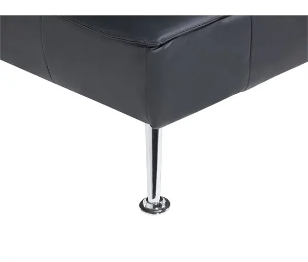 Sofá-cama de 3 lugares em pele sintética patchwork preto castanho e branco OLSKER