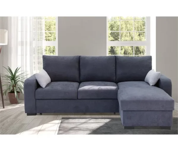 Chaise longue com cama BROADWAY reversível 3 lugares cinza escuro