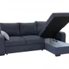 Chaise longue com cama BROADWAY reversível 3 lugares cinza escuro