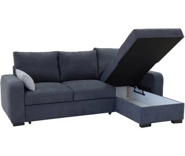 Chaise longue com cama BROADWAY reversível 3 lugares cinza escuro