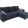 Chaise longue com cama BROADWAY reversível 3 lugares cinza escuro