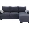 Chaise longue com cama BROADWAY reversível 3 lugares cinza escuro